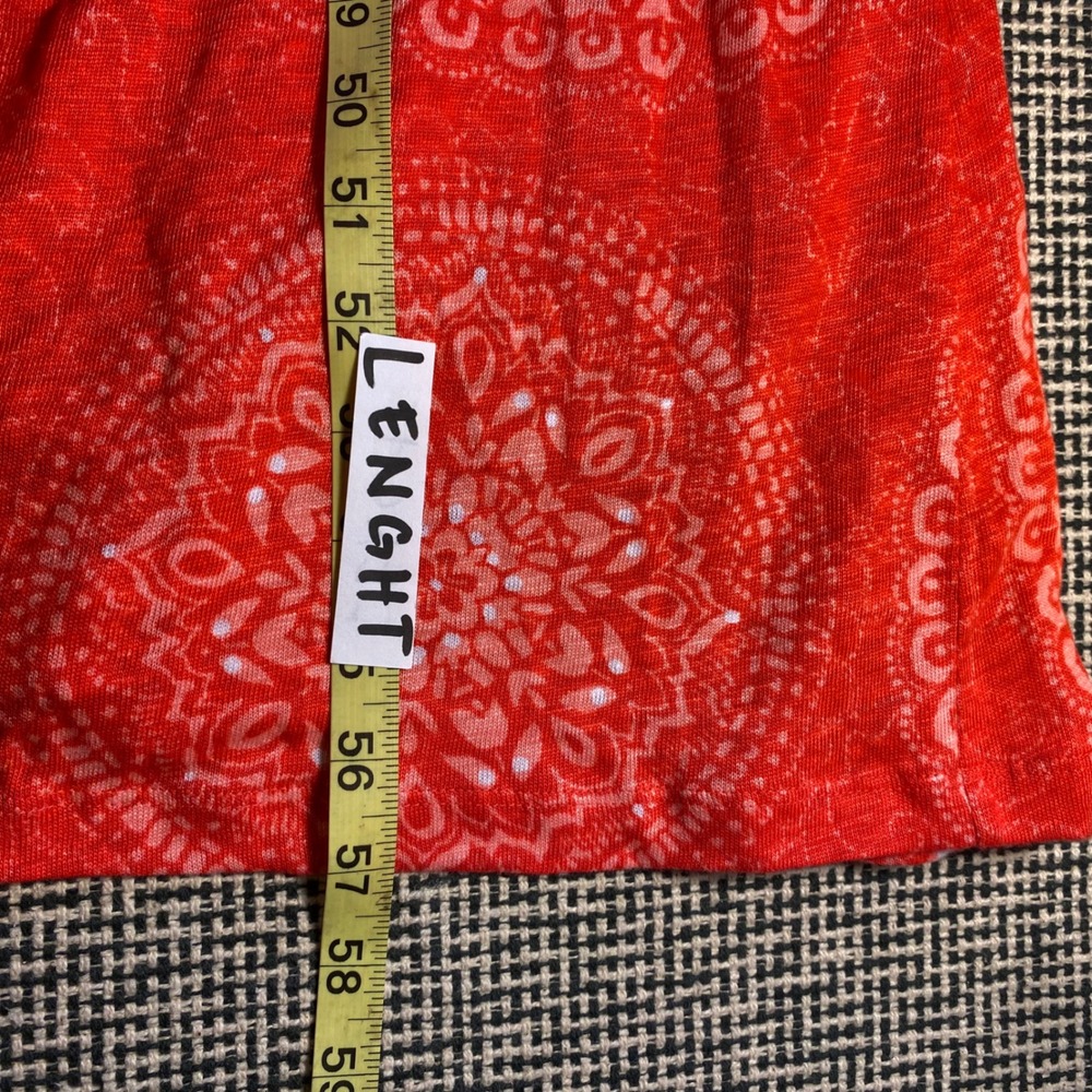 New Tommy Bahama Maxi Dress Boho Dahlia Medallion Women 100% Linen Red S 4/6 - Picture 2 of 7